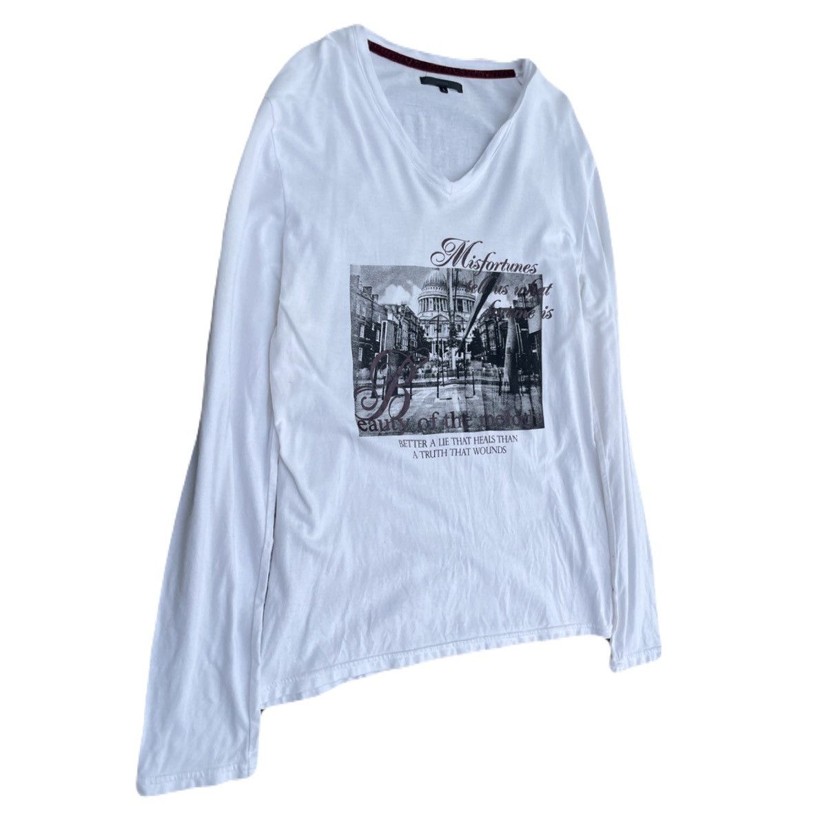 If Six Was Nine 2000s Japanese archive Vkei Poem V-Neck Long Sleeve Tee Y2K Size US S / EU 44-46 / 1 - 3 Thumbnail