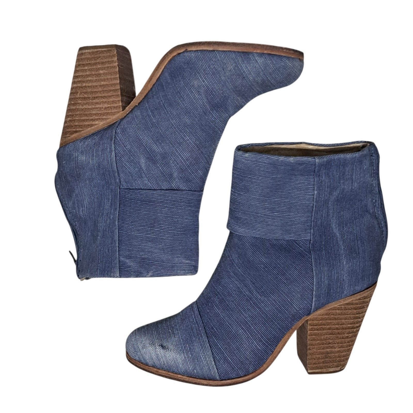 Rag & Bone Rag & Bone Newburry Canvas Stacked Heel Retro Chic Ankle Boo Size US 6 / IT 36 - 1 Thumbnail