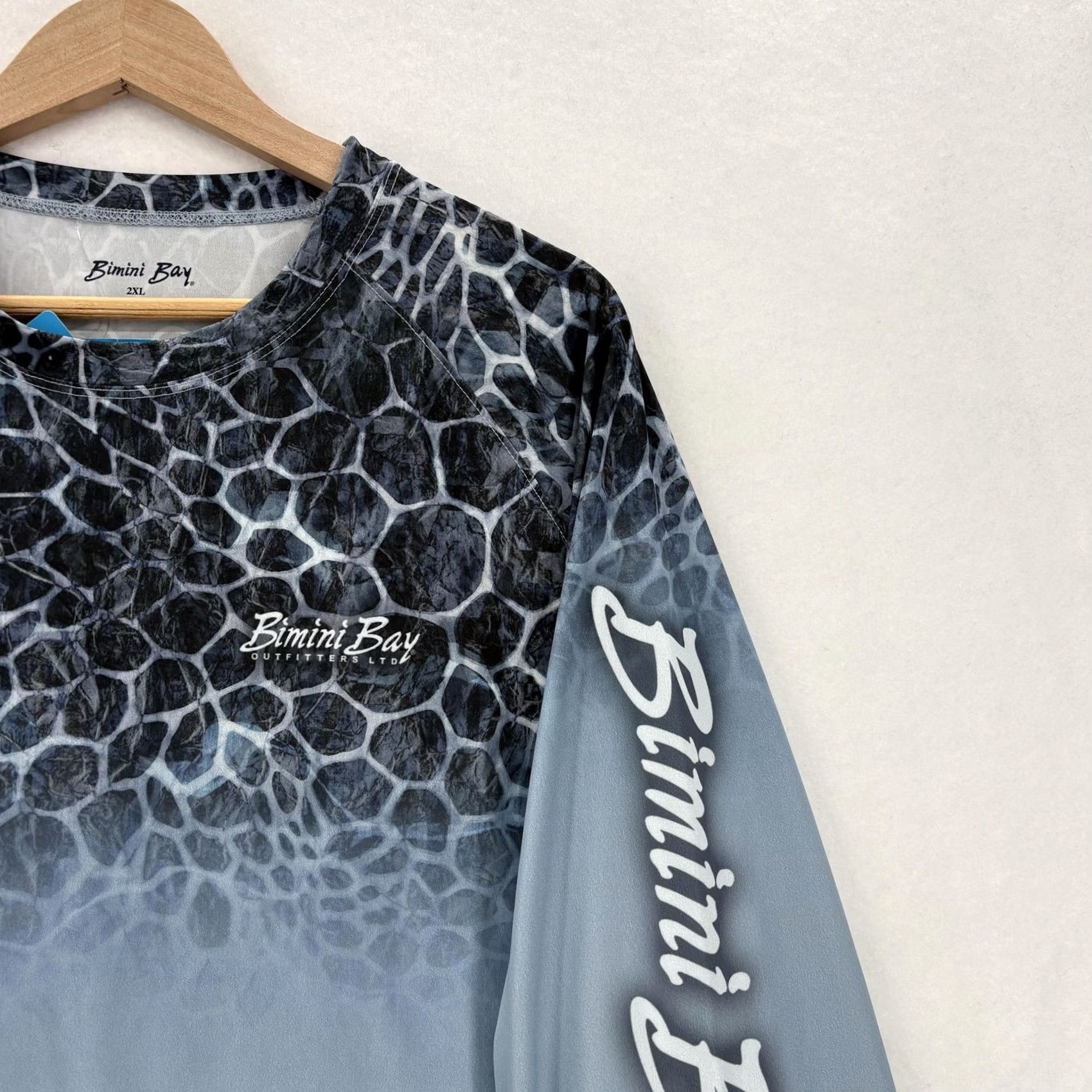 Vintage Bimini Bay Fishing Shirt Mens 2XL Blue Long Sleeve SolarGuard UPF 50+ Sun Travel Size US XXL / EU 58 / 5 - 2 Thumbnail
