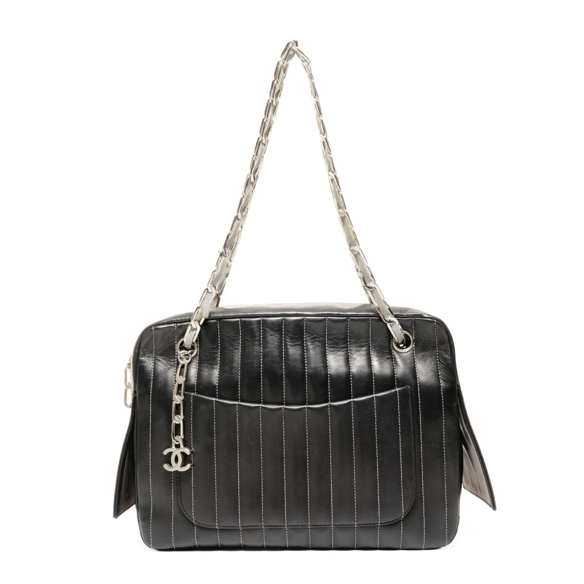Chanel CHANEL Lambskin Shoulder Bag with Chain, Black, WS26125, Interior Rips and Damage Size ONE SIZE - 1 Thumbnail