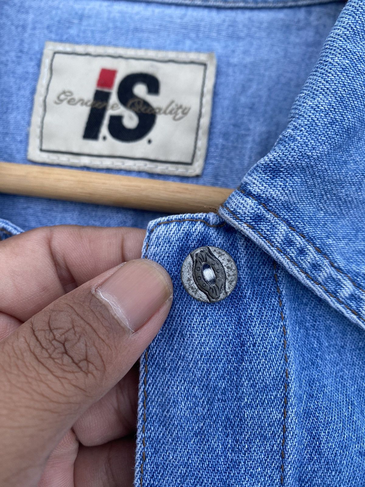 Issey Miyake Rare Vintage 90s Issey Miyake IS Blue Denim Shirt Size US S / EU 44-46 / 1 - 11 Thumbnail