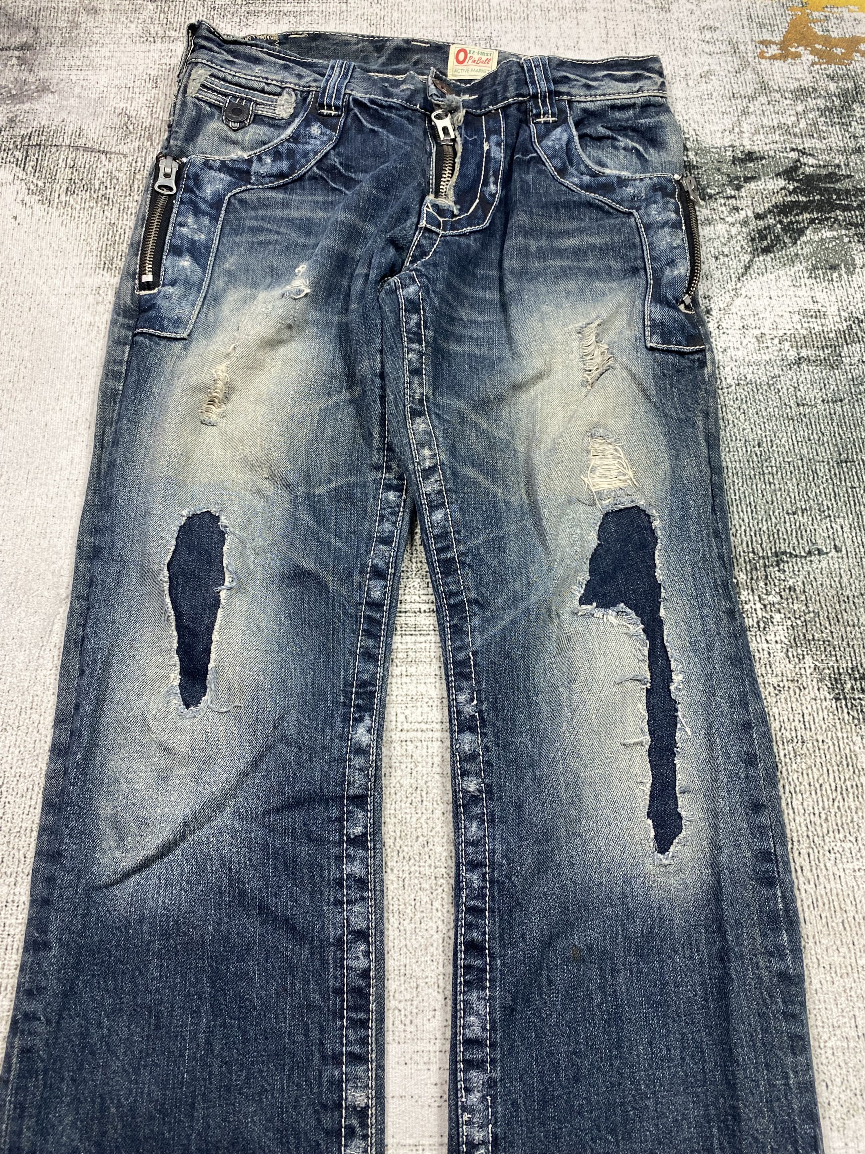 Japanese Brand SICKS💥Japanese Distressed Denim Whiskers Rusty Faded Jeans Size US 30 / EU 46 - 4 Thumbnail