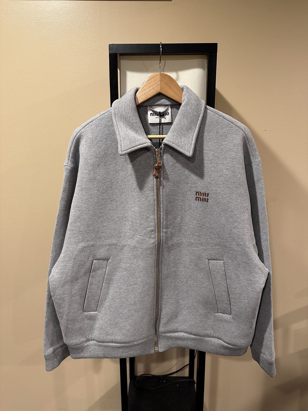 Miu Miu Miu Miu Grey Jersey Blouson Pleated Zip Jacket Size S / US 4 / IT 40 - 3 Thumbnail