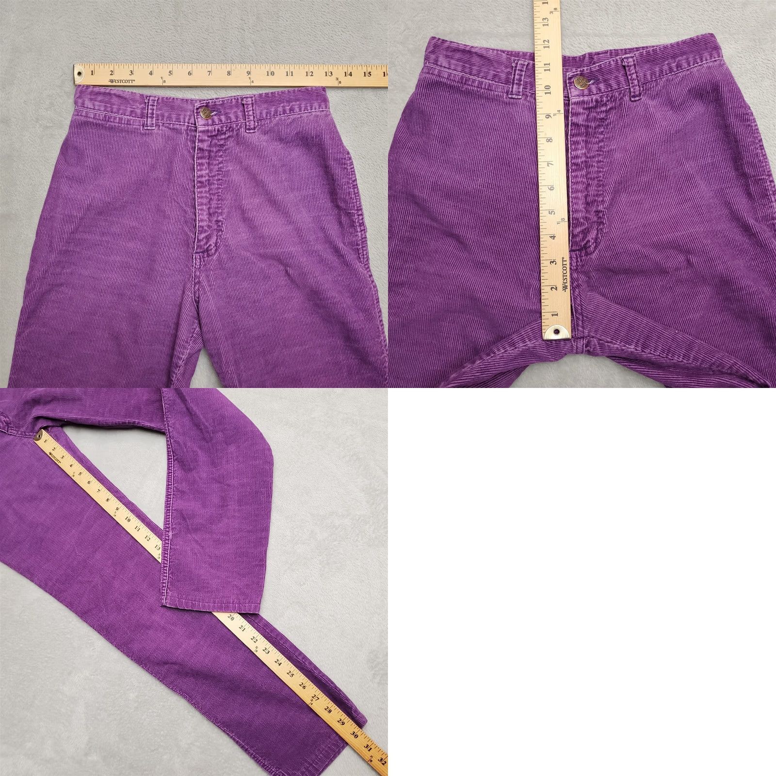 Etro VINTAGE Chemin De Fer Pants Womens 25x30 Purple Corduroy Casual 70s Retro Casual Pants Womens 25 Purple Corduroy 70s USA University Womens Size 42" / US 20 - 8 Thumbnail