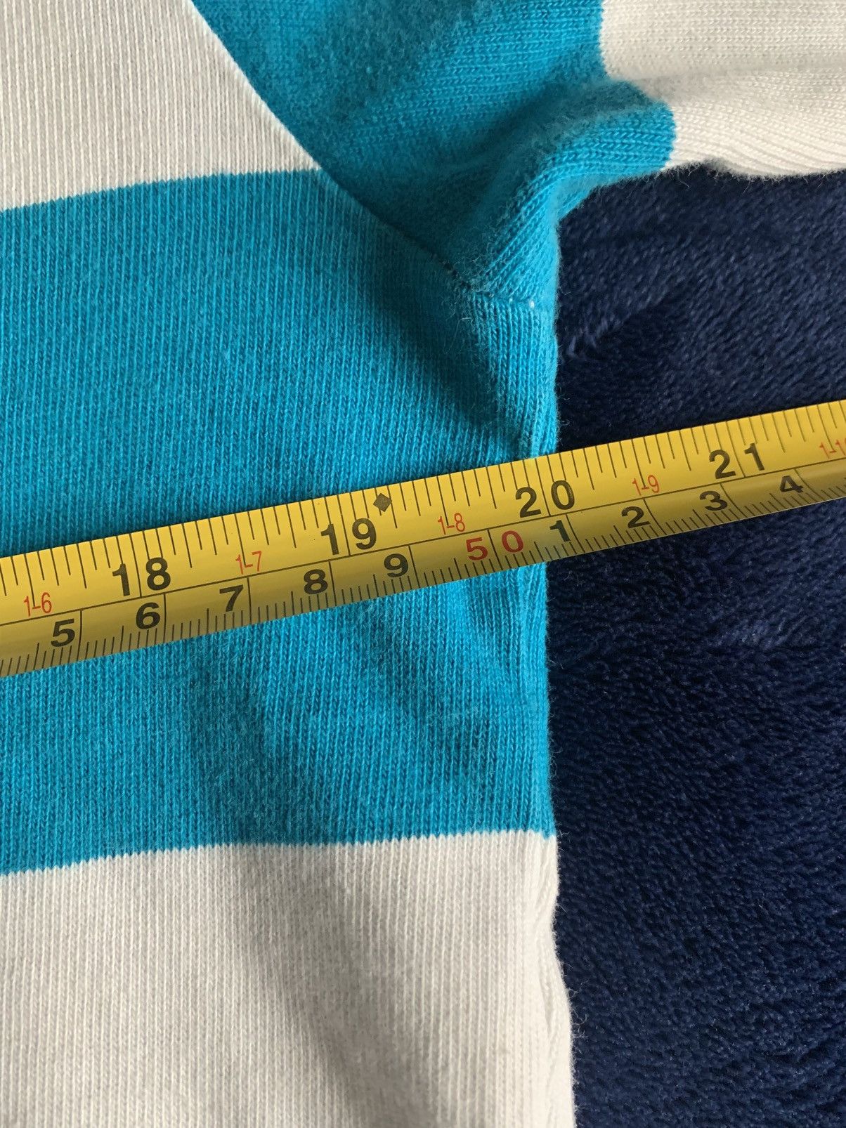 Other White Blue Cyan Striped Polo Sweater Vintage Fashion Street Size US M / EU 48-50 / 2 - 4 Thumbnail