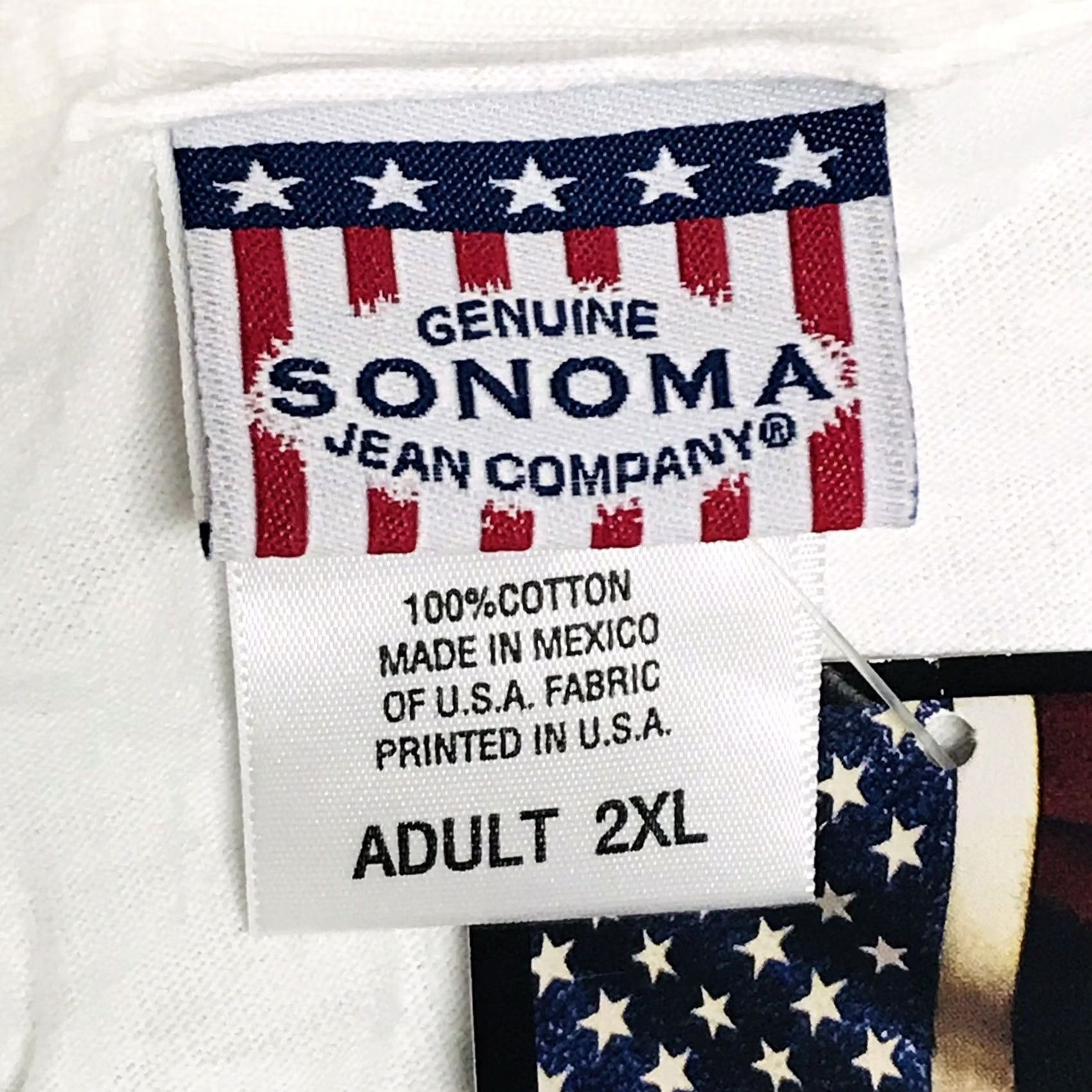 Vintage VINTAGE Sonoma T-Shirt Unisex Adults White American Flag USA 2003 Graphic Crew Neck Short Sleeve 2XL Size XXL / US 16-18 / IT 52-54 - 2 Thumbnail