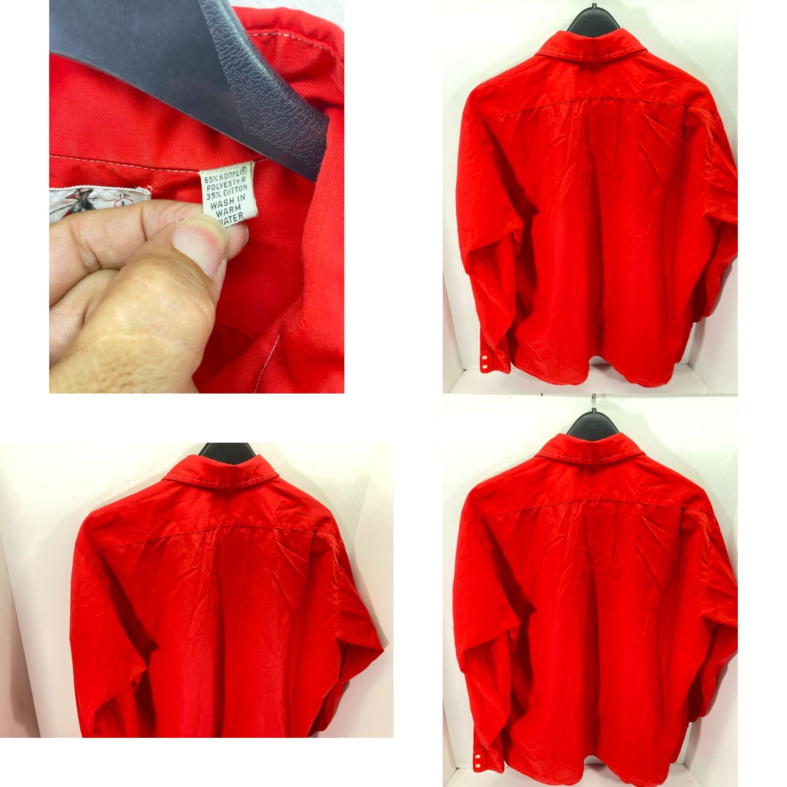 Vintage VINTAGE Bum Manhattan Pullover Shirt Mens L Red Button Long Sleeve 1970s Size US L / EU 52-54 / 3 - 8 Thumbnail