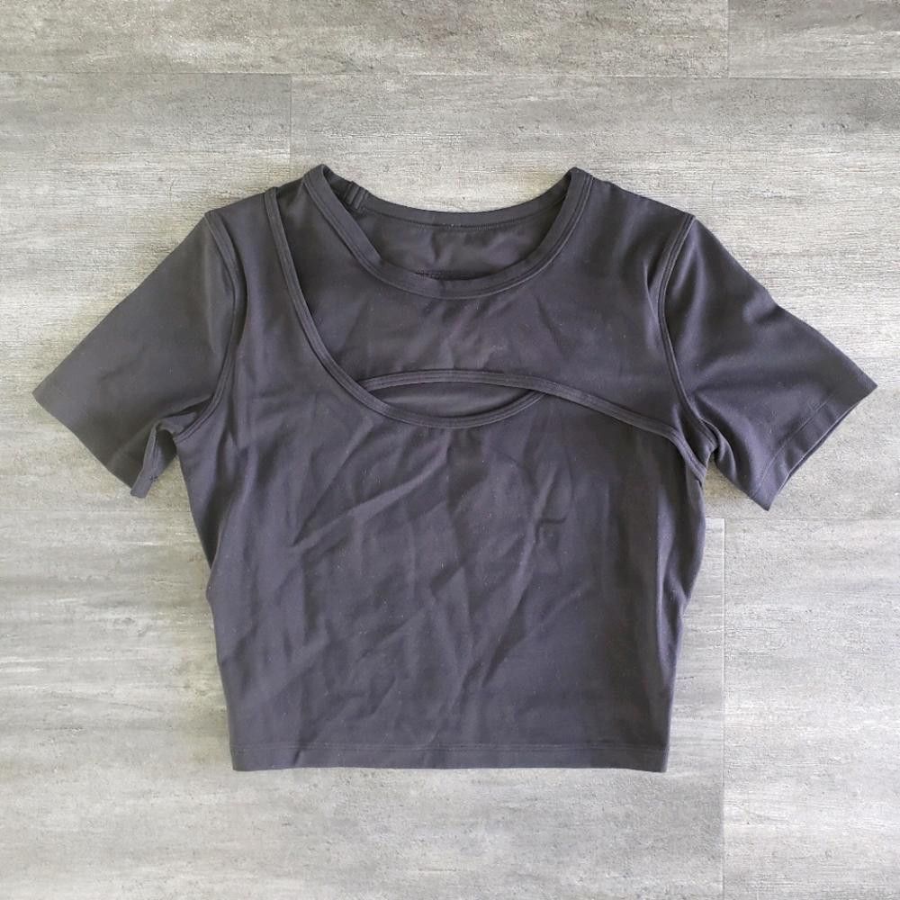 Lululemon Black Aligned Angles Lululemon Short Sleeve Size S / US 4 / IT 40 - 1 Thumbnail