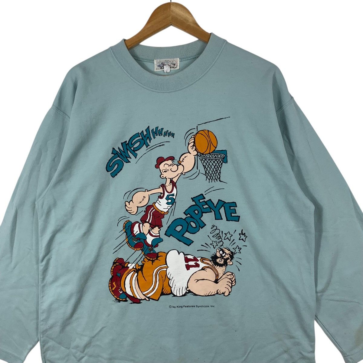 Vintage Vintage POPEYE THE SAILORMAN VS BLUTO Cartoon Sweatshirt Size L / US 10 / IT 46 - 5 Thumbnail