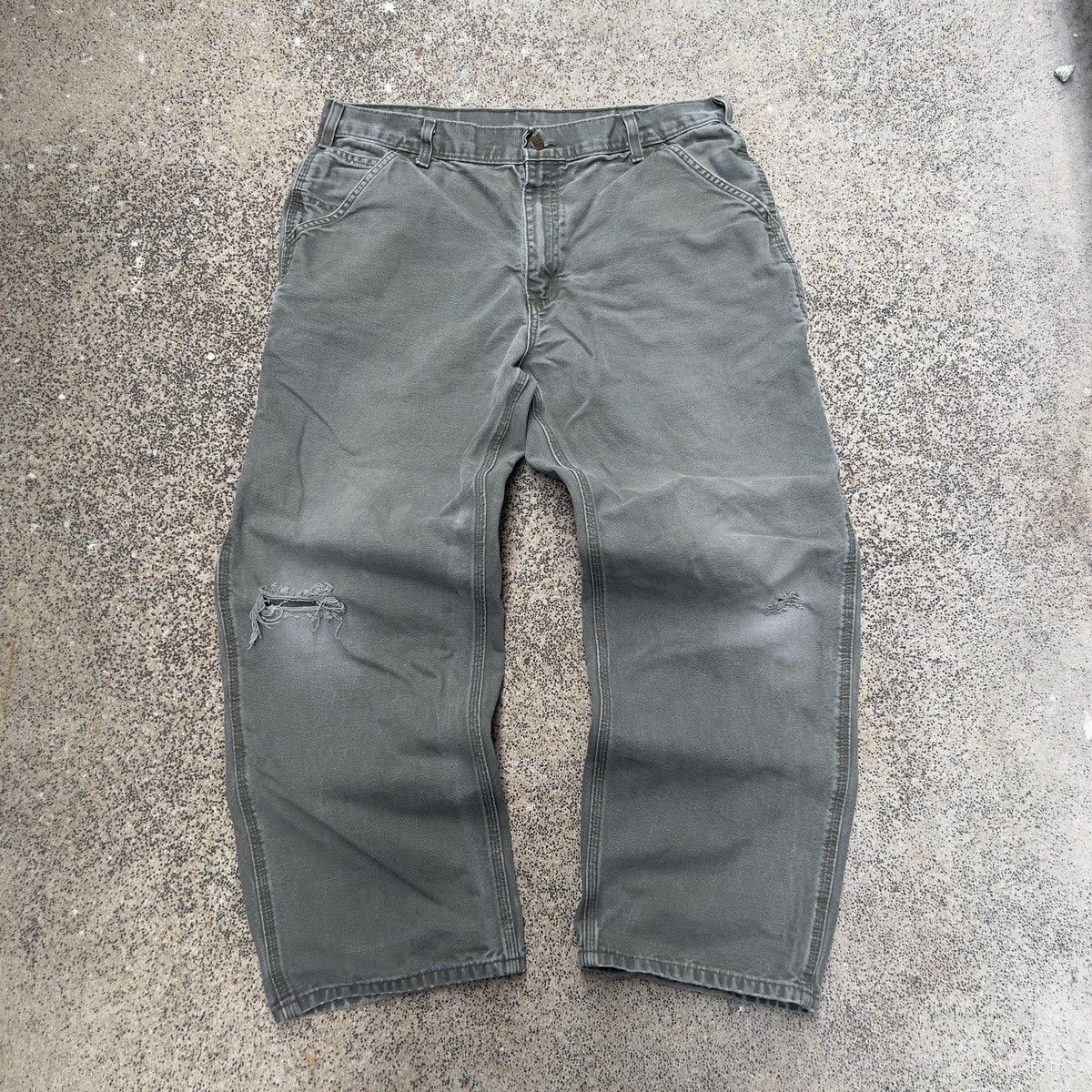 Carhartt × Vintage Vintage Faded Distressed Carhartt Carpenter Pants | 36x30 Size US 36 / EU 52 - 1 Thumbnail