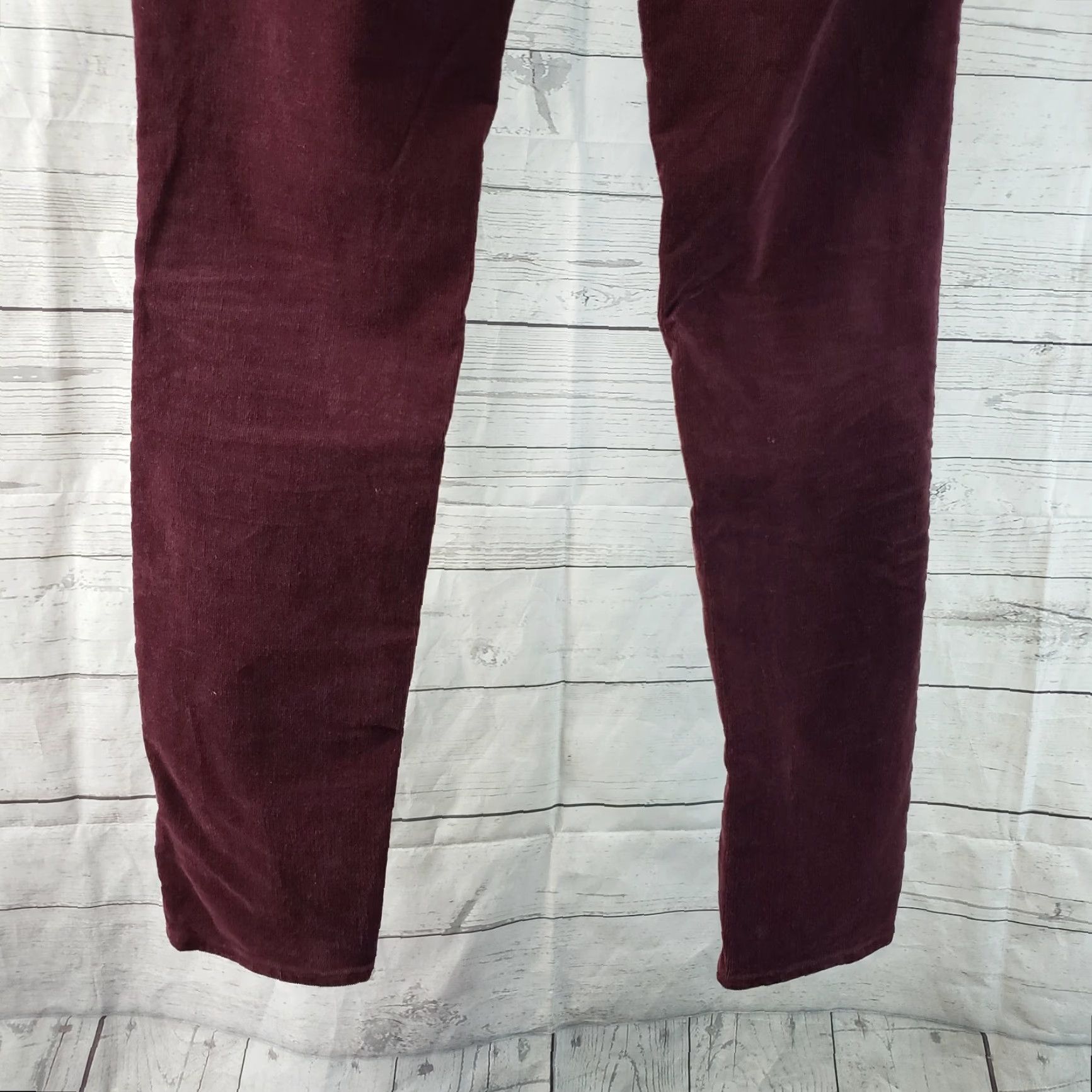 Loft LOFT Ann Taylor Womens Modern Skinny Corduroy Pants Sz 28 Maroon Low Rise Red Cotton Blend 98% Cotton 2% Spandex Skinny Inseam 29.5" Womens Size 28" / US 6 / IT 42 - 4 Thumbnail