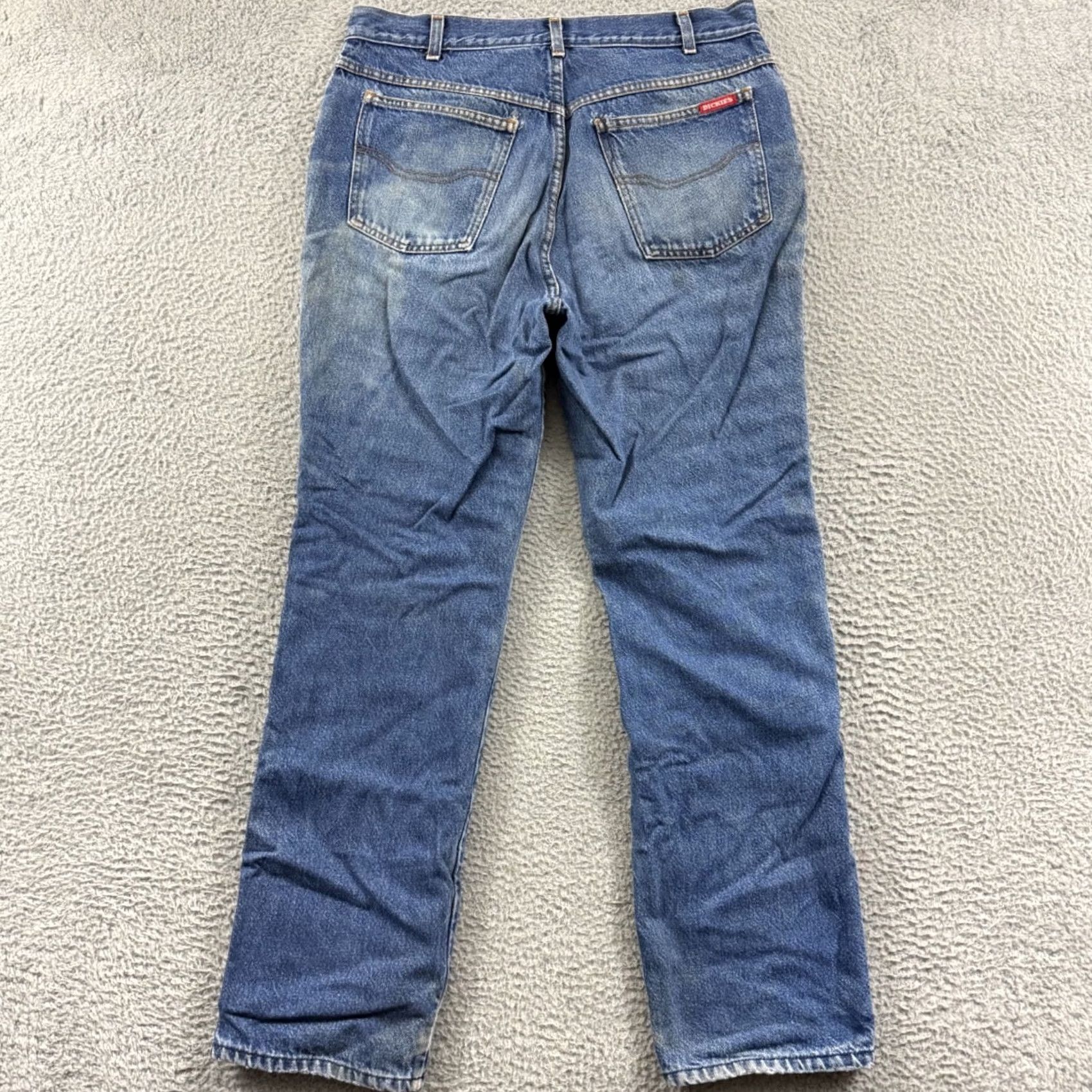 Dickies VINTAGE Dickies Jeans Mens 34x32 Blue 90s Workwear Straight Denim 5-Pocket Relaxed Slim Fastener Zipper, Lined, Cotton, 874 style Size US 34 / EU 50 - 6 Thumbnail