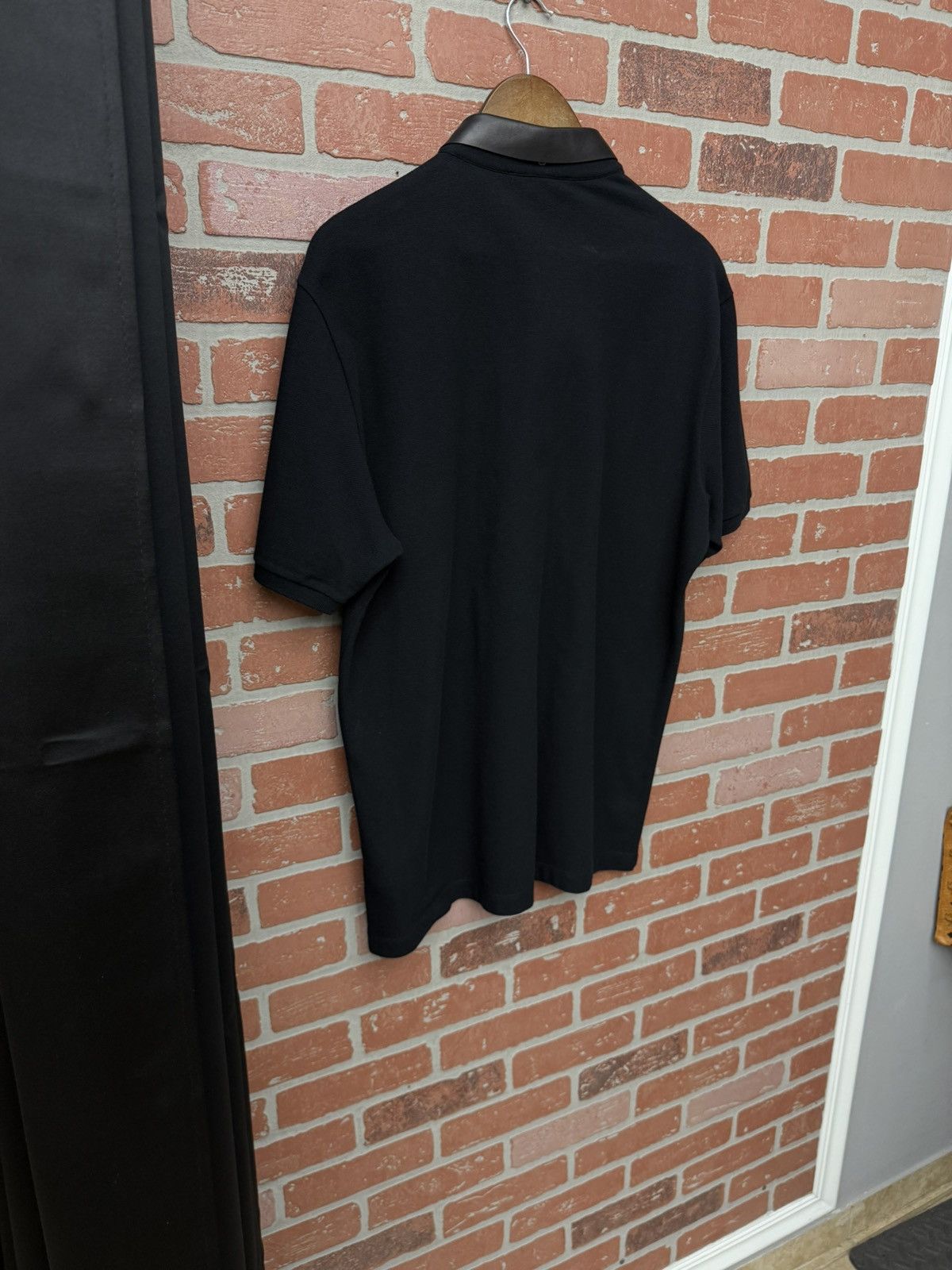 Gucci Men’s Black Gucci Polo Shirt Leather Collar Size US XL / EU 56 / 4 - 6 Thumbnail