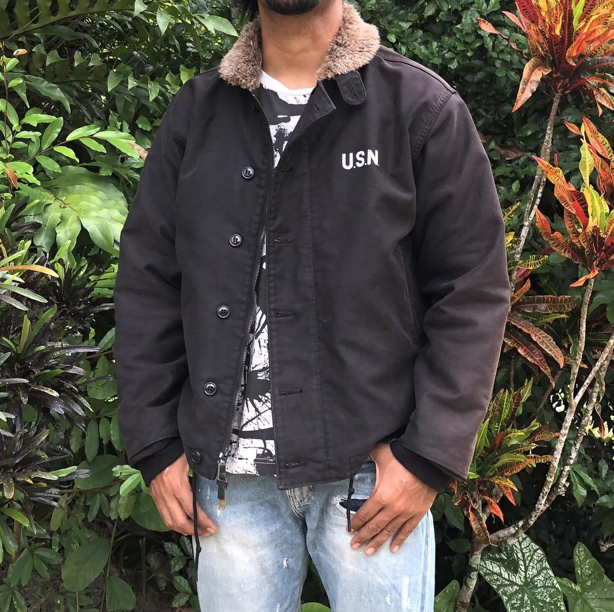 Vintage Vintage HOUSTON N-1 Distressed Plain Deck Jacket Size US M / EU 48-50 / 2 - 9 Thumbnail
