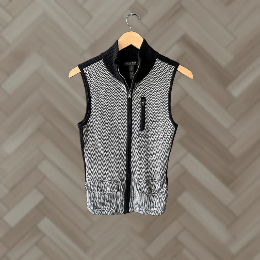 Ralph Lauren Lauren Ralph Lauren Womens Vest Full Zip Knit Sleeveless Black Size S Size S / US 4 / IT 40 - 1 Thumbnail