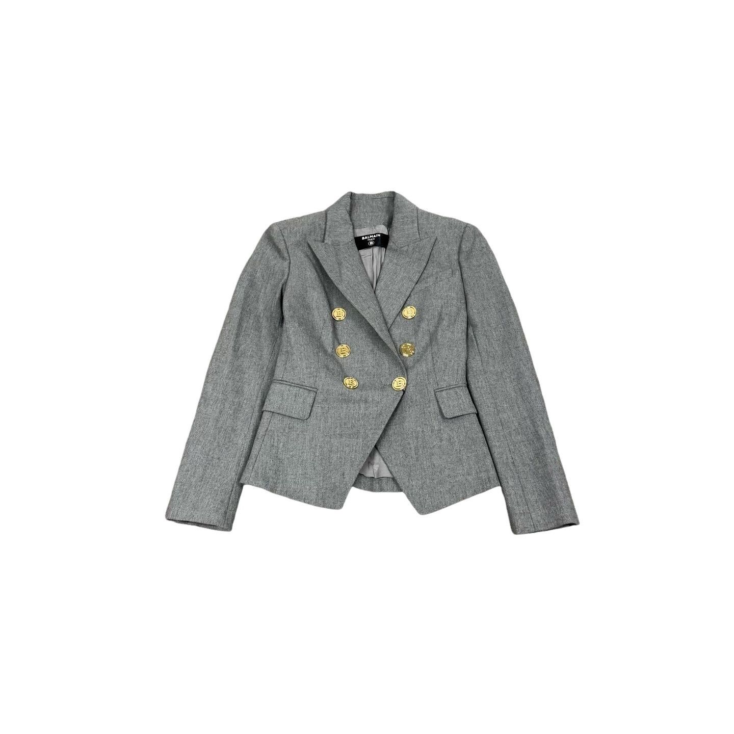 Balmain Balmain Grey Double Breasted Blazer 34 Size XS / US 0-2 / IT 36-38 - 1 Thumbnail