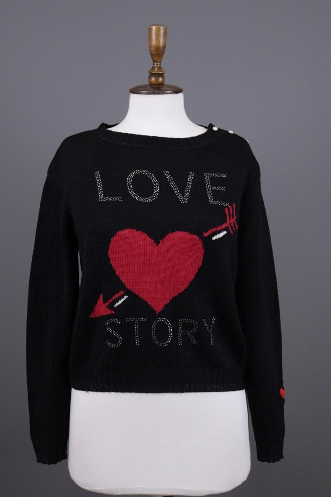 Designer Princess Goes Hollywood Black Knit Sweater Size 36 Size M / US 6-8 / IT 42-44 - 1 Thumbnail