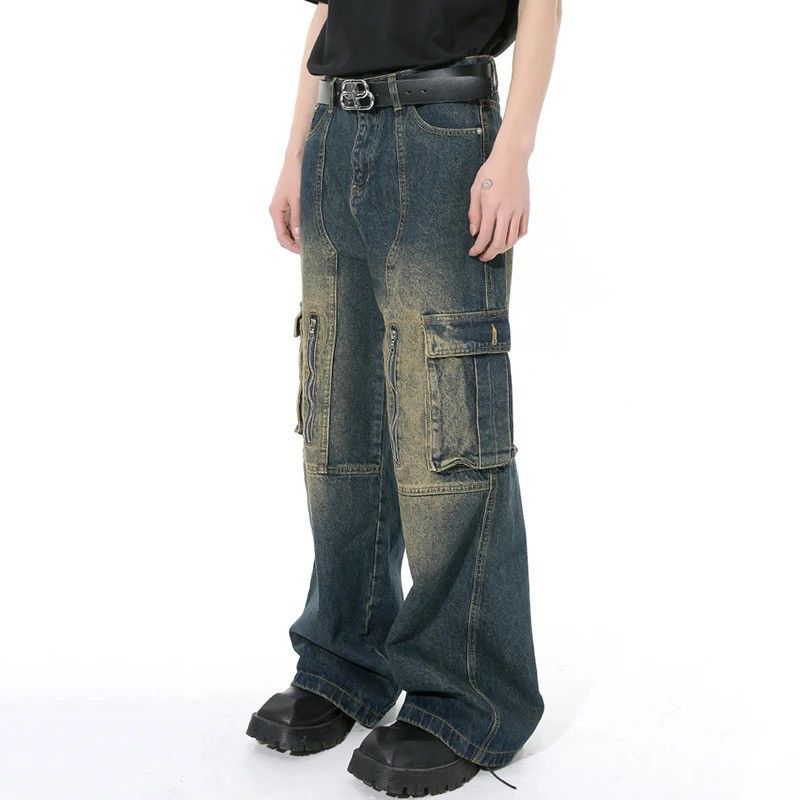 Japanese Brand Vintage Multi-pocket Zipper Baggy Male Denim Size US 32 / EU 48 - 1 Thumbnail