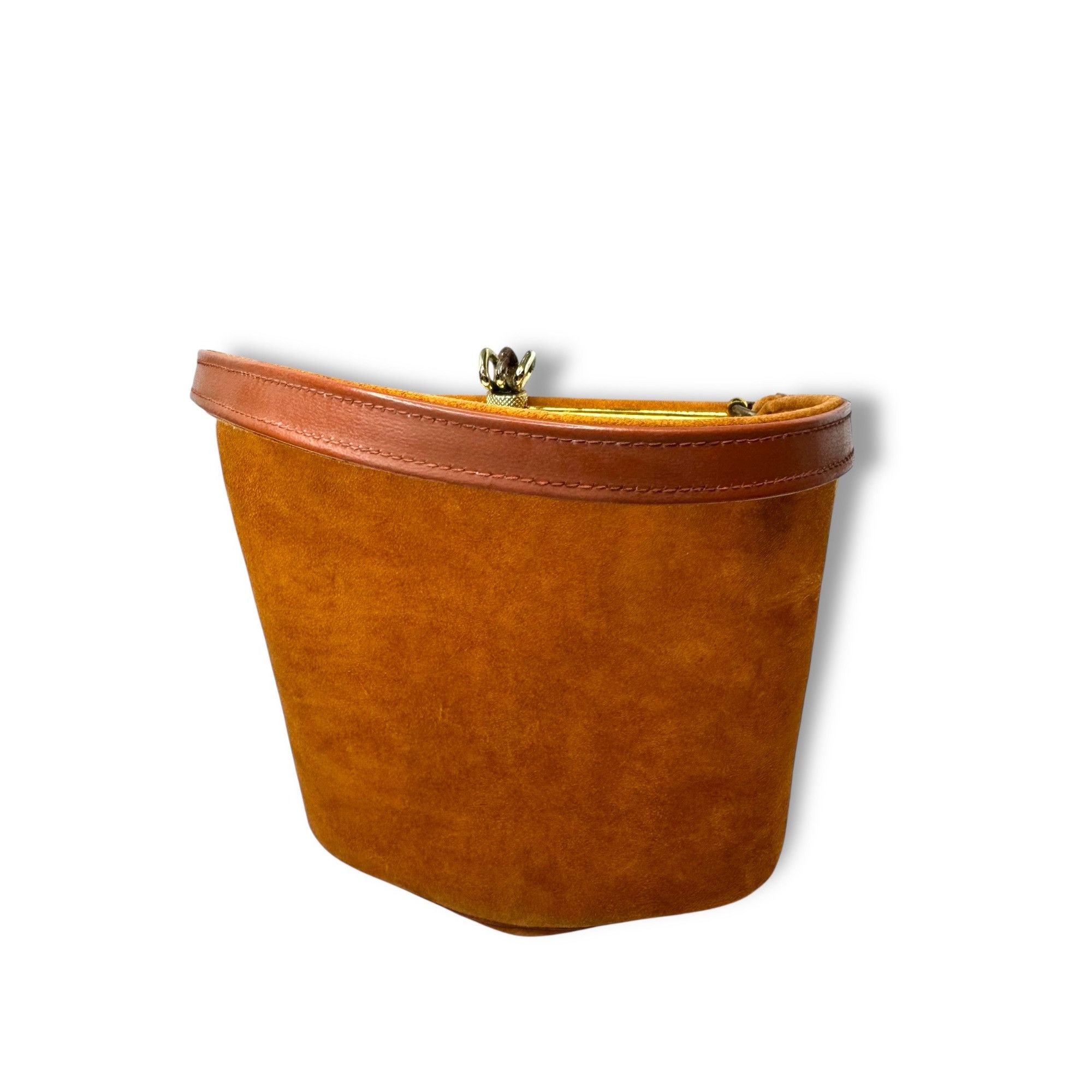 Other Vintage 1950s Melbourne Bags Camel Brown Suede Handbag Handl Size ONE SIZE - 13 Thumbnail