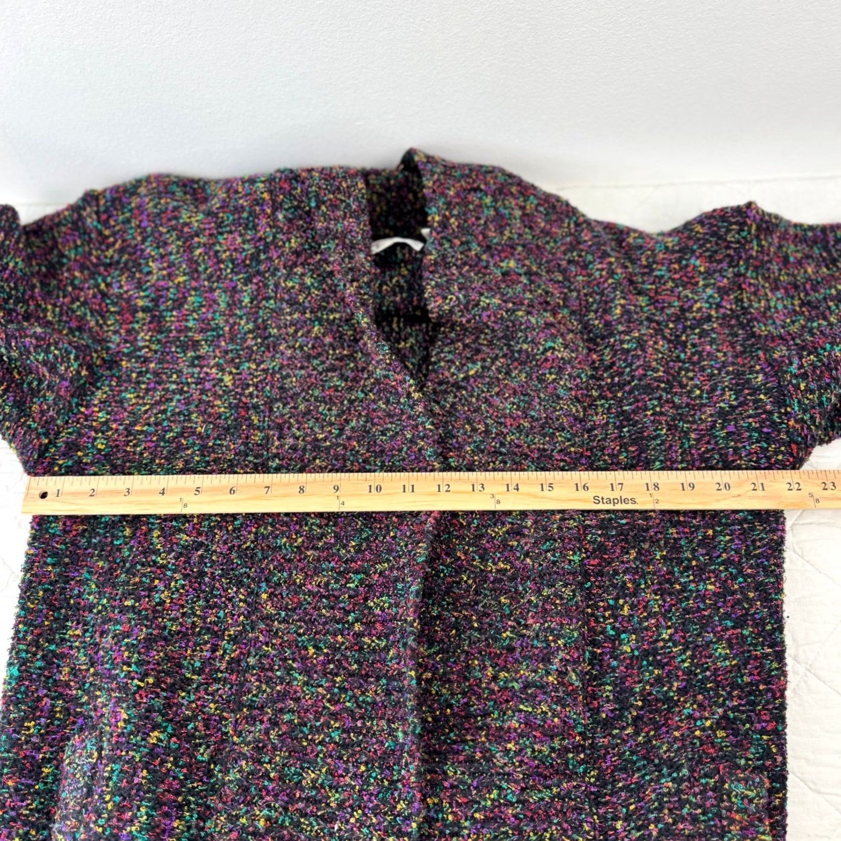 Vintage VINTAGE Westbound 80s Rainbow Confetti Knit Sweater Coat Black M Size M / US 6-8 / IT 42-44 - 5 Thumbnail