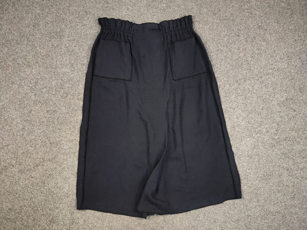 Japanese Brand Christa De Carouge Design Dark Linen Pocket Wide Skirt Size 36" / US 14 / IT 50 - 9 Thumbnail