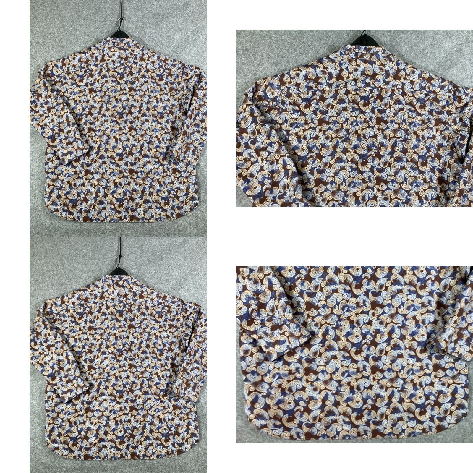 Vintage Kilburne & Finch Button Up Shirt Mens 3XL Brown White Paisley Long Sleeve Cowboy Western Size US XXL / EU 58 / 5 - 8 Thumbnail