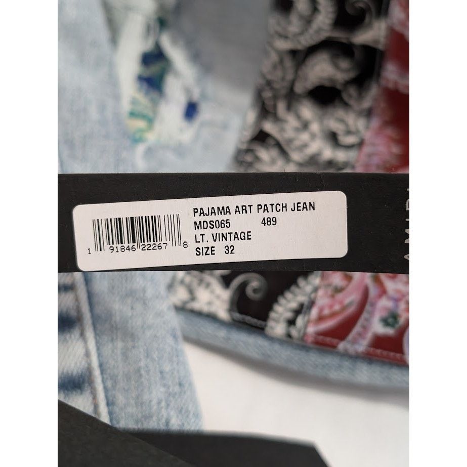 Amiri o1rshd1 Pajama Art Patch Jeans in Light Blue Size US 32 / EU 48 - 20 Thumbnail