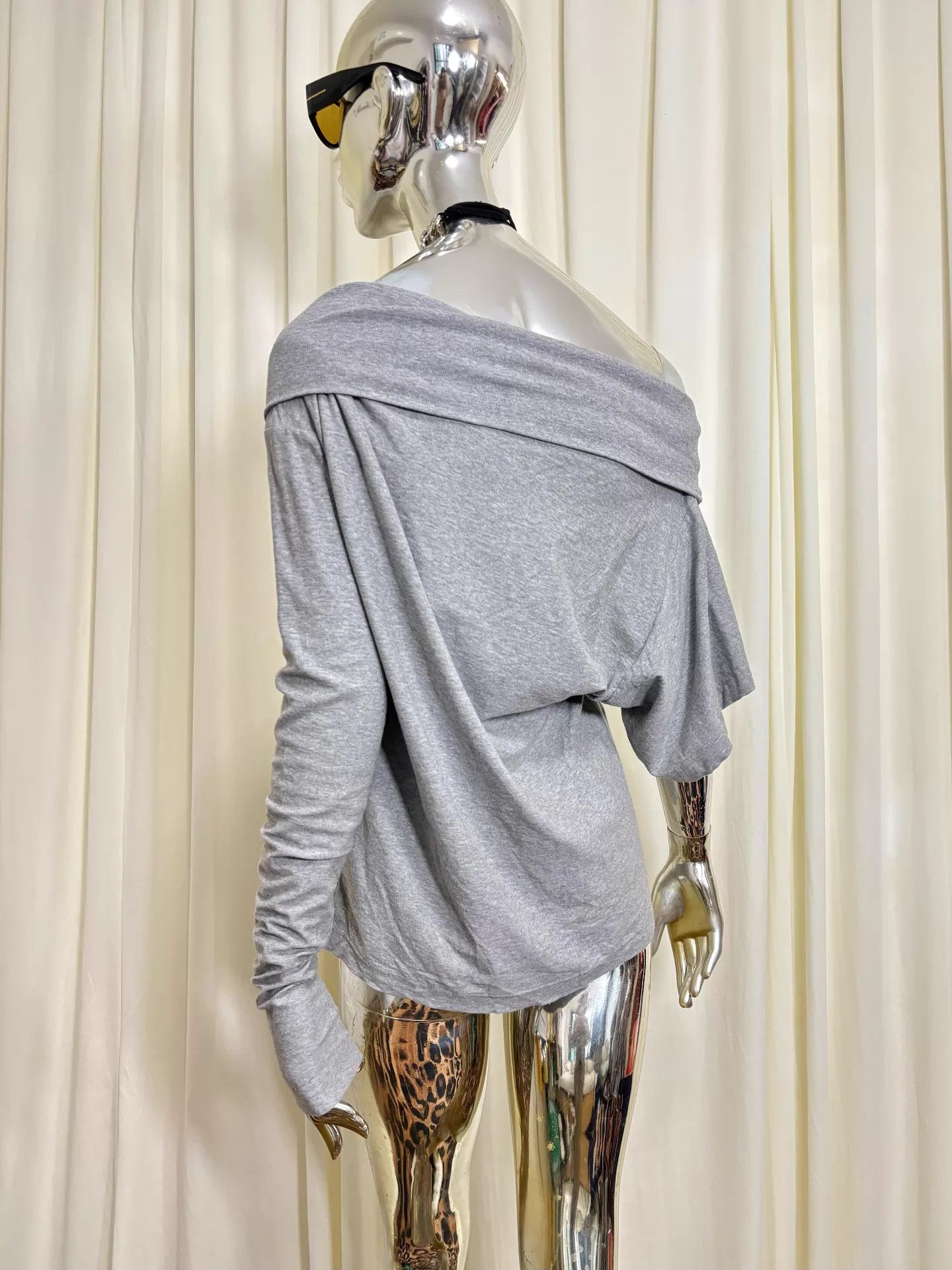 Dolce & Gabbana D&G 03 Runway Vintage Asymmetric Sleeve Versatile Knit Top Size M / US 6-8 / IT 42-44 - 4 Thumbnail