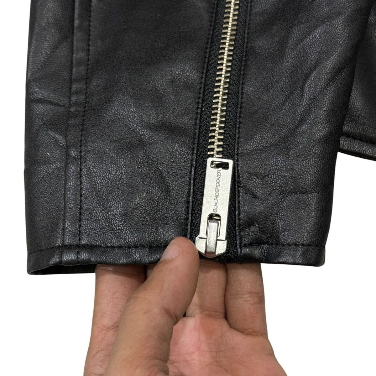 Undercover Vintage Undercover X GU Double Collar Faux Leather Jacket Size US M / EU 48-50 / 2 - 9 Thumbnail