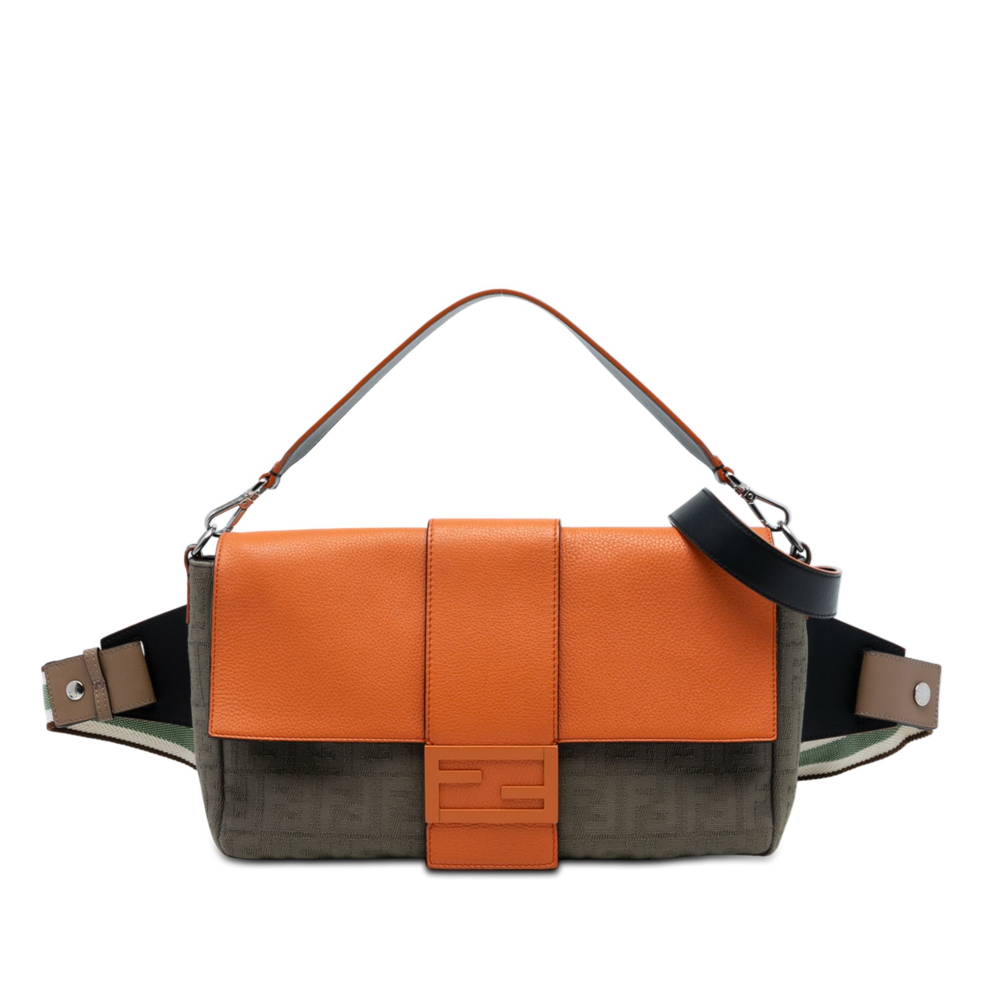 Fendi Fendi Large Zucca Canvas and Leather Convertible Belt Baguette Size ONE SIZE - 1 Thumbnail
