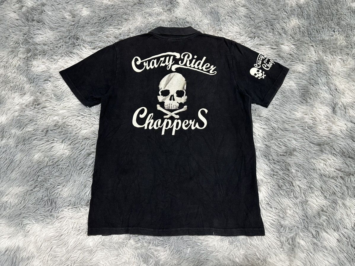 Japanese Brand 🔥Sick Y2K Infinity Cross Skull Embroidered Polo Shirt Biker Size US L / EU 52-54 / 3 - 1 Thumbnail
