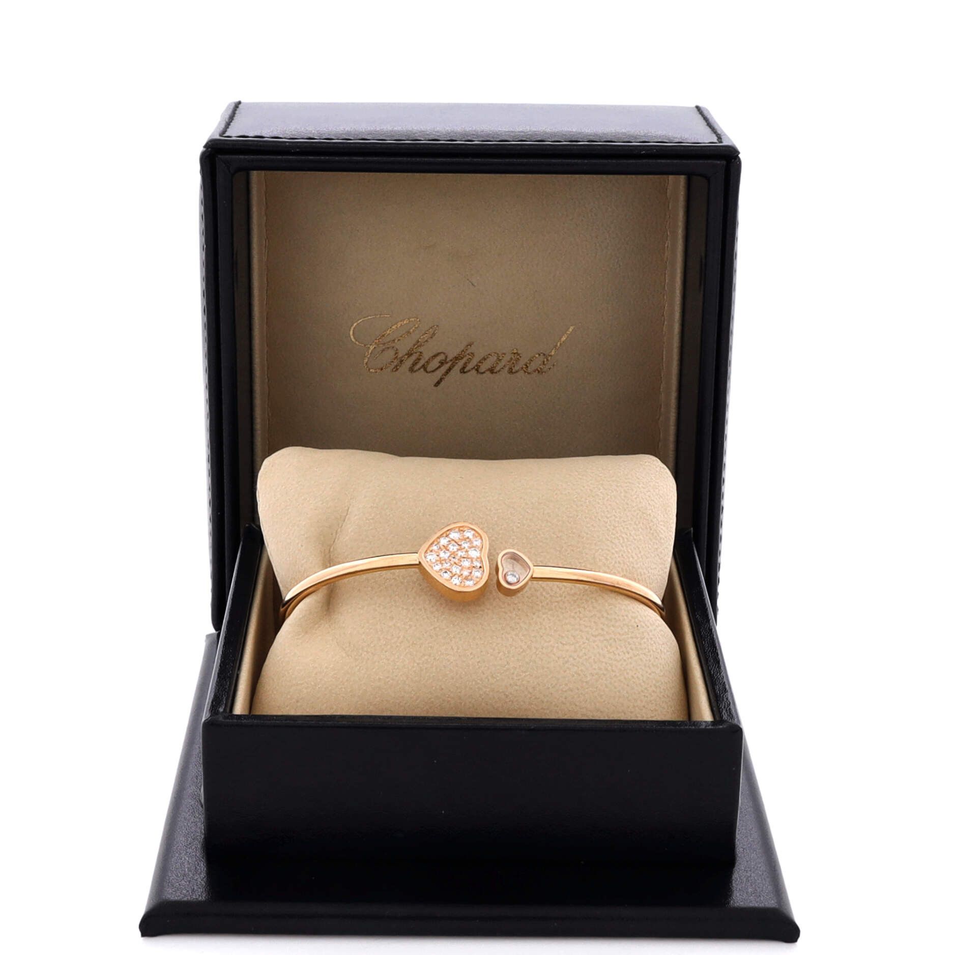 Chopard Happy Diamonds Heart Cuff Bracelet 18K Rose Gold wit Size ONE SIZE - 1 Thumbnail