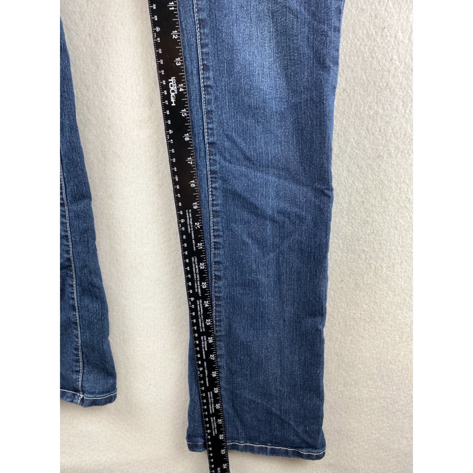 Denime Culture Jeans Womens Jeans Bootcut 5 Blue Dark Wash 33in 27in Stretch Embroidered Rhinestone Studded Denim Embroidered Logo 5-Pocket Size 27" / US 4 / IT 40 - 7 Thumbnail