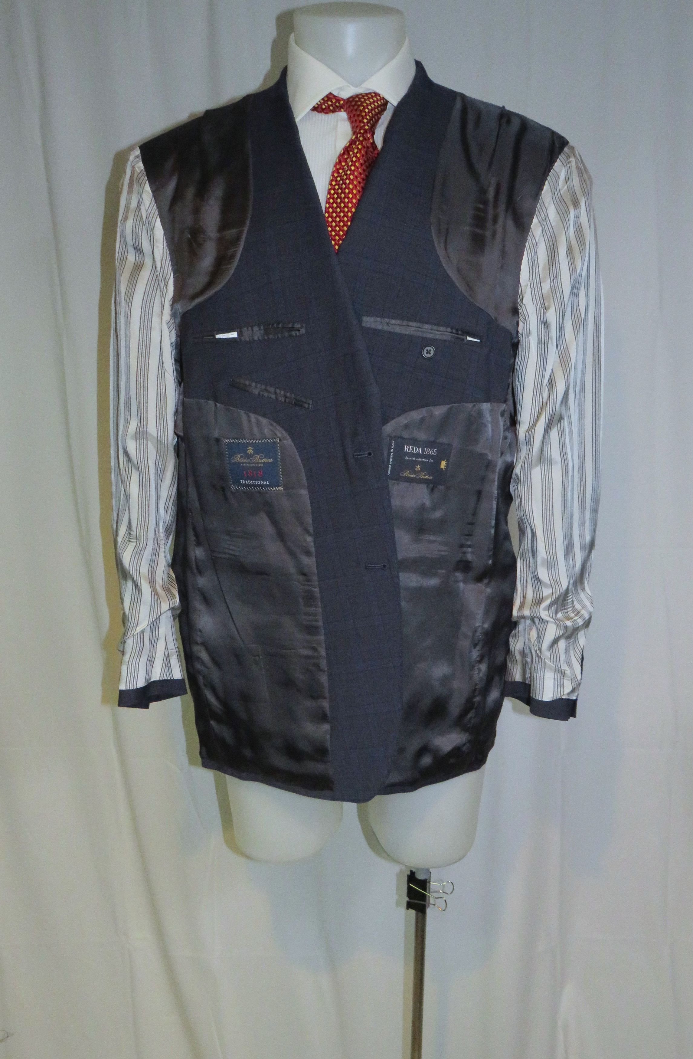 Brooks Brothers 1818 Traditional Reda Blue Plaid Two Button Suit 48R NWT Size 48R - 12 Thumbnail