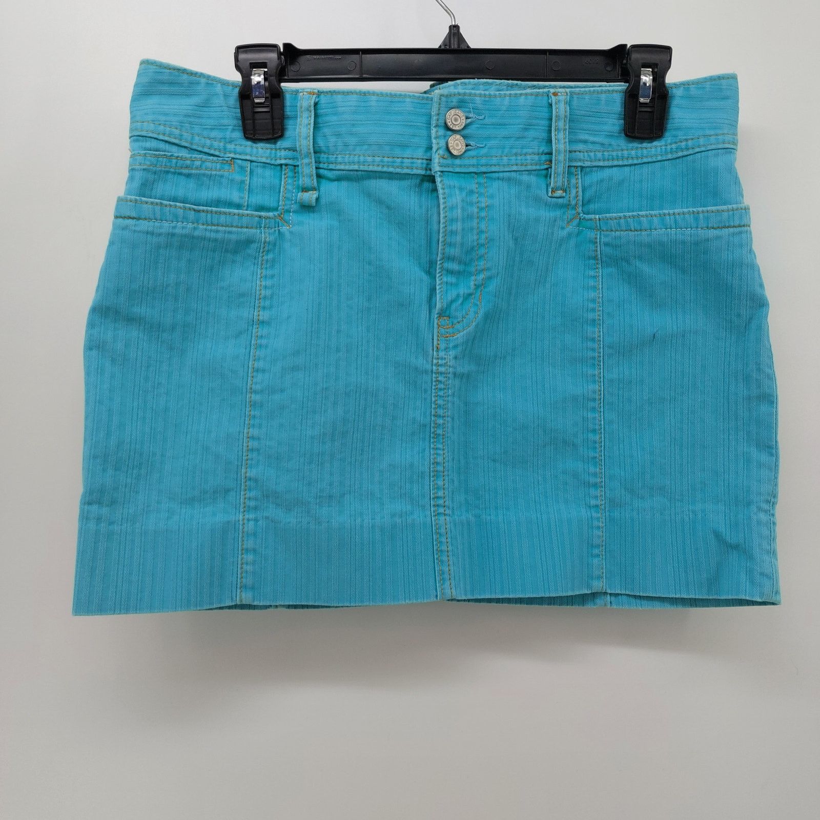Gap Y2K GAP Turquoise Blue Micro Short Mini Skirt Denim Size 8 Size 30" / US 8 / IT 44 - 13 Thumbnail