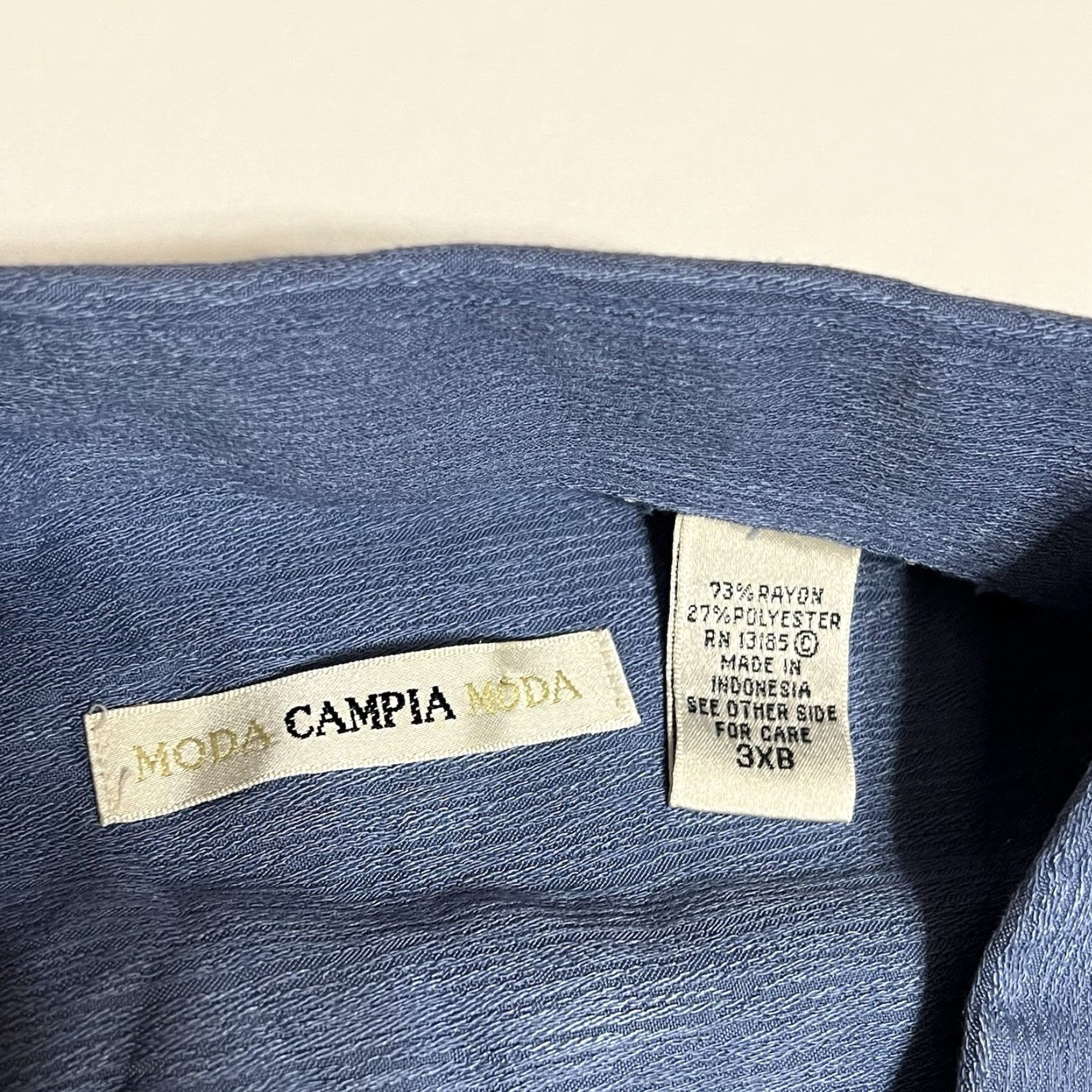 Vintage Campia Moda Casual Button Down Blue Men's 3XB Short Sleeve Big And Tall NWT Size US 39 - 7 Thumbnail