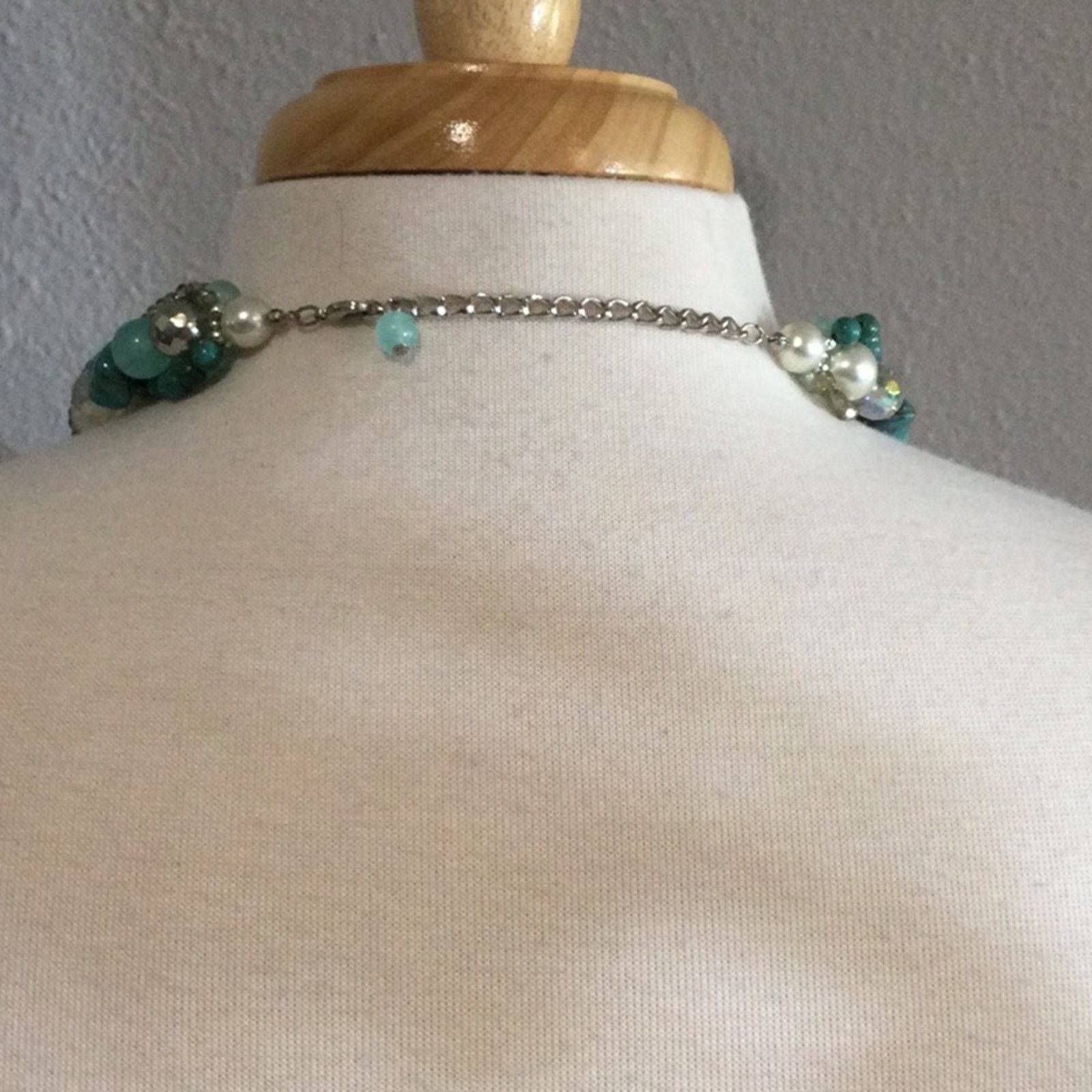 Other Multi-strand Turquoise, Clear, Blue and Silver Bead Necklace Size ONE SIZE - 8 Thumbnail