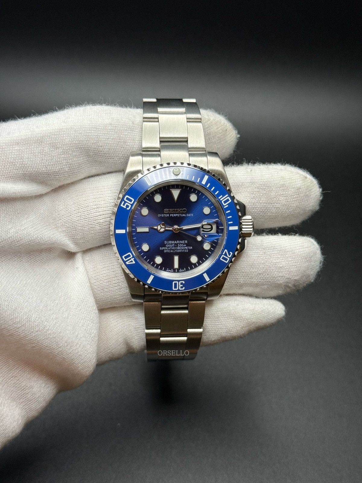 Seiko Seiko mod watch submariner smurf 40mm Size ONE SIZE - 5 Thumbnail