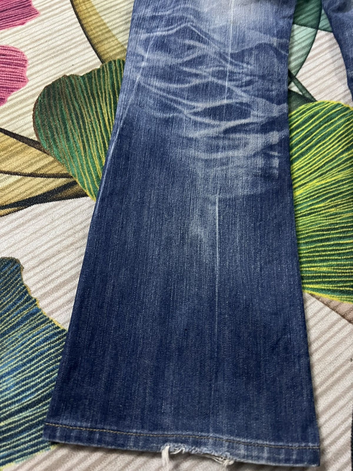 Japanese Brand × Jean × Lee 💥Flare💥Vintage Lee Rider Distressed Jean Size US 31 - 14 Thumbnail