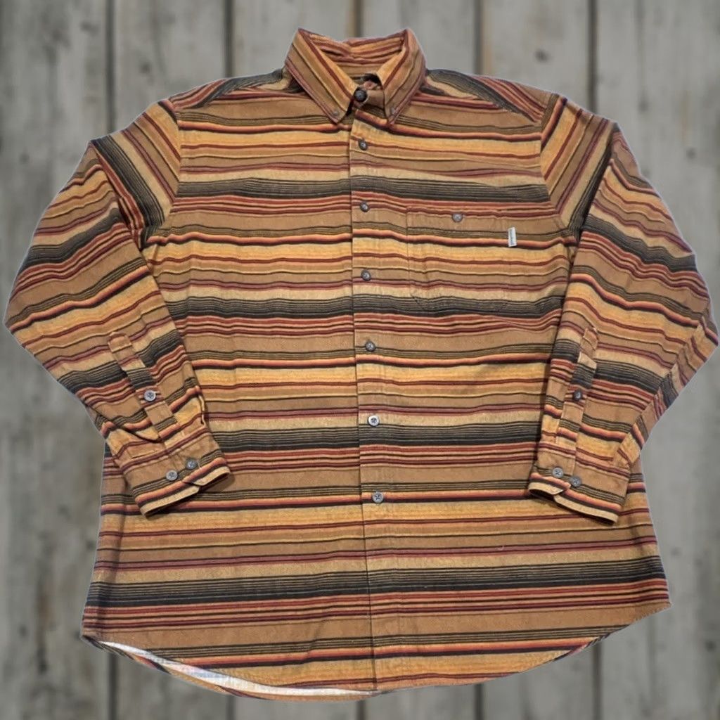 Vintage Woolrich Shirt Mens XL Bark Blanket Striped Flannel Button Down Pocket Cotton Size US XL / EU 56 / 4 - 1 Thumbnail