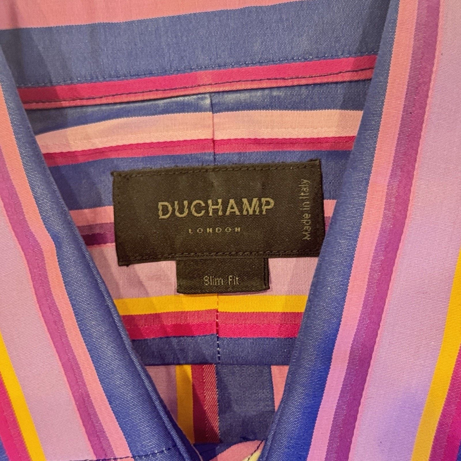 Duchamp Men's Slim Fit Multicolor Dress Shirt 15.5 in 39 cm