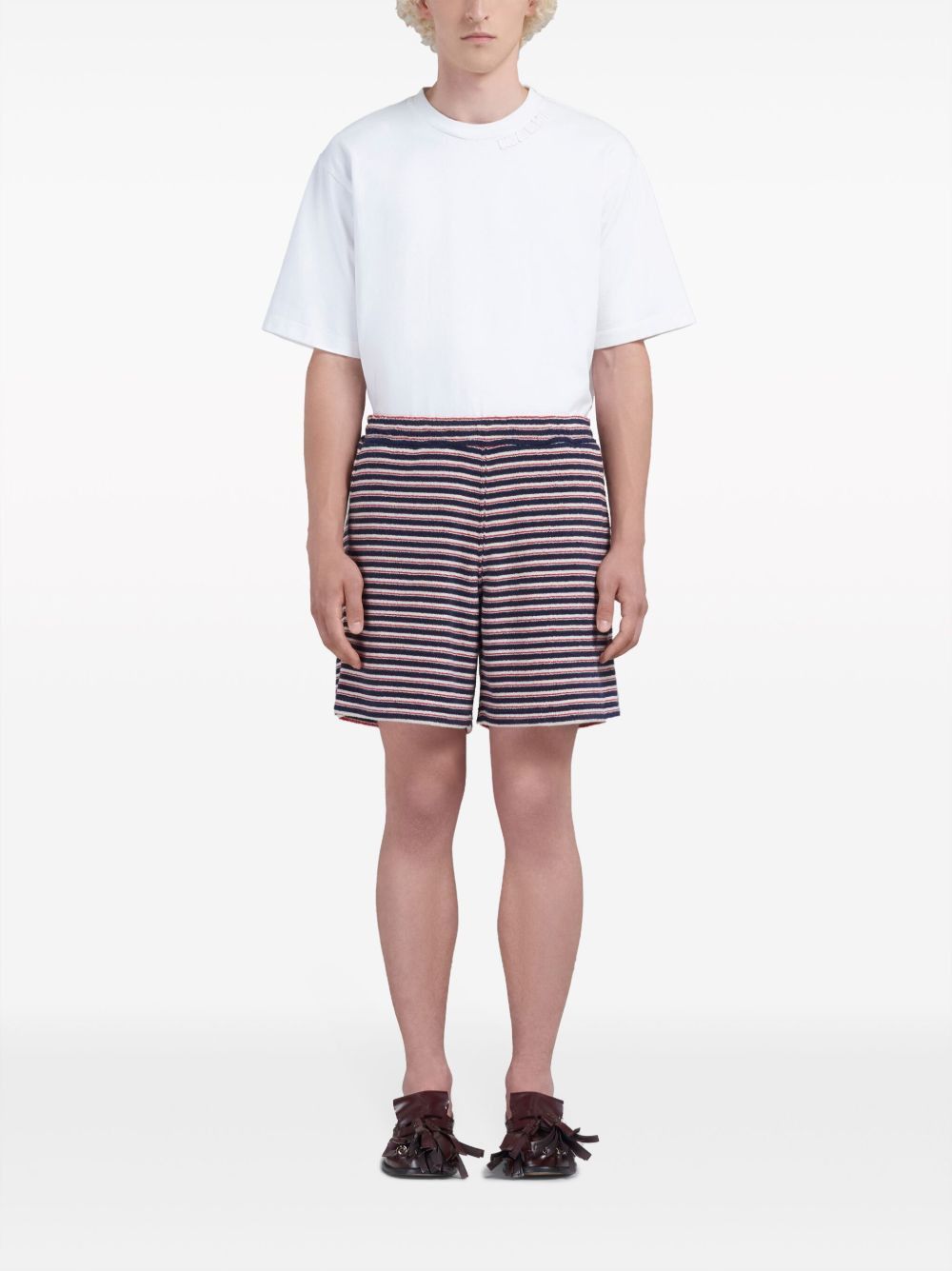 Marni o1w1db10125 Stripe-Print Slip-On Shorts in Multicolor Size US 38 / EU 54 - 2 Thumbnail