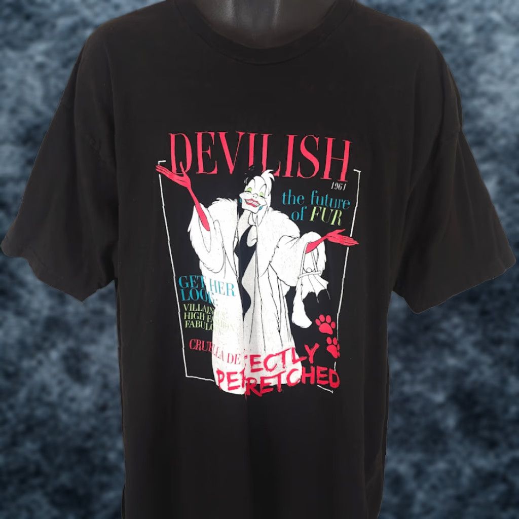 Disney Cruella De Vil Shirt Mens 3XL Black Disney Villains 101 Dalmatians Size US L / EU 52-54 / 3 - 1 Thumbnail
