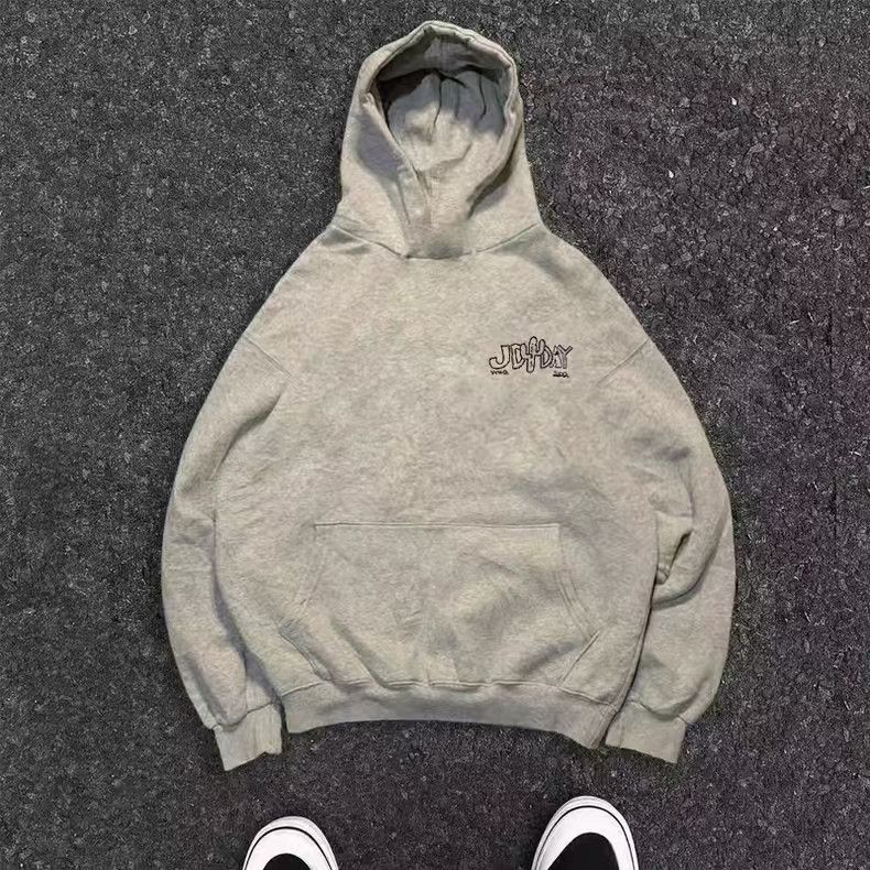 Japanese Brand × Vintage Grey washed retro basketball print hoodie Size US L / EU 52-54 / 3 - 2 Thumbnail