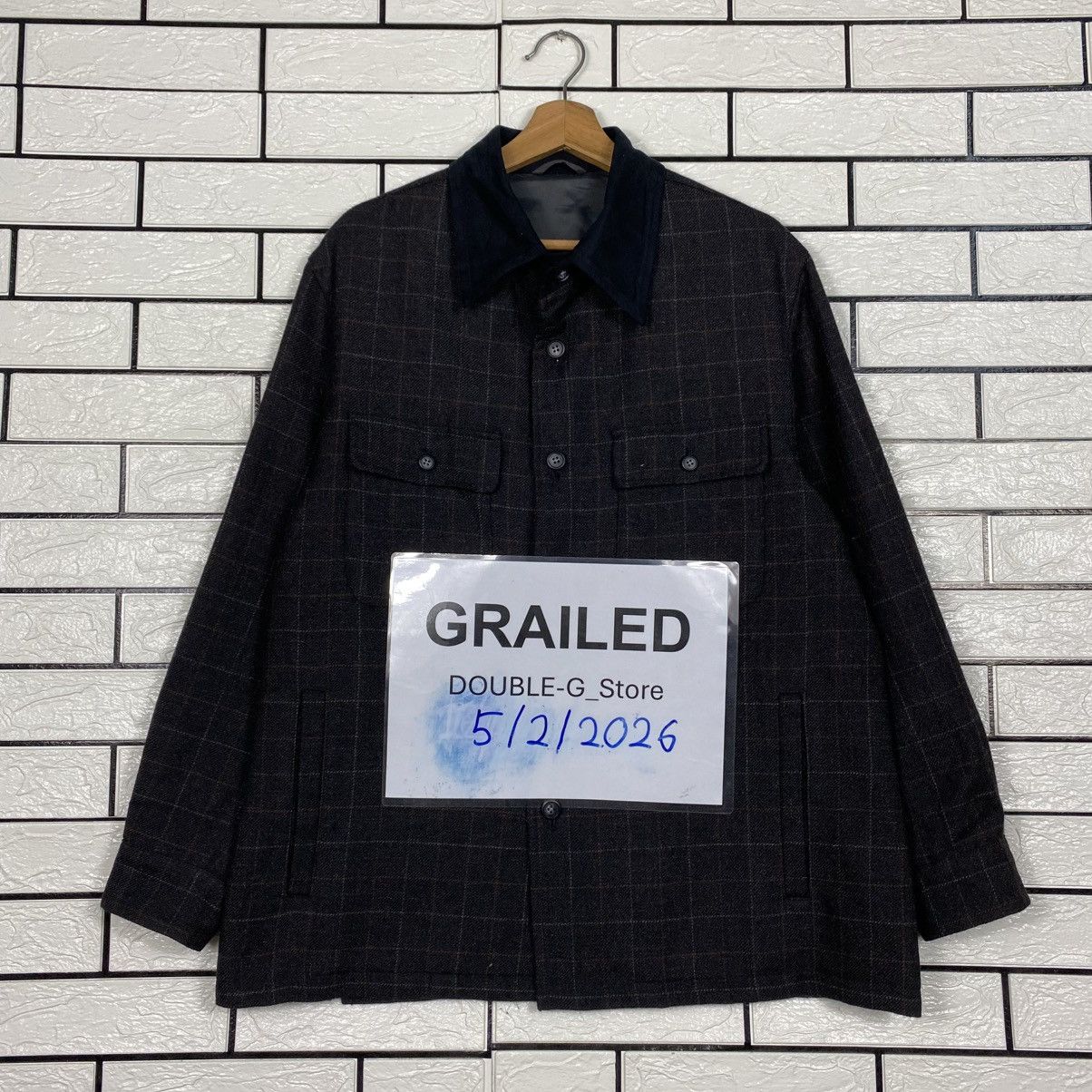 Japanese Brand Vintage Shawl Collar Jacket Tartan Mc Henry Pure Alpaca Wool Size US M / EU 48-50 / 2 - 1 Thumbnail