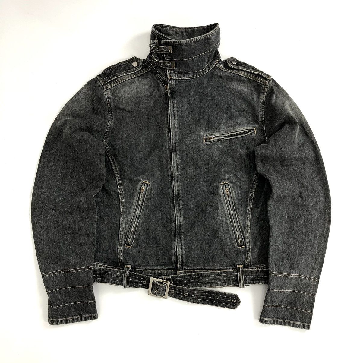 If Six Was Nine Vintage Japanese Brand Black Wash Biker Jacket Jeans Size US M / EU 48-50 / 2 - 8 Thumbnail
