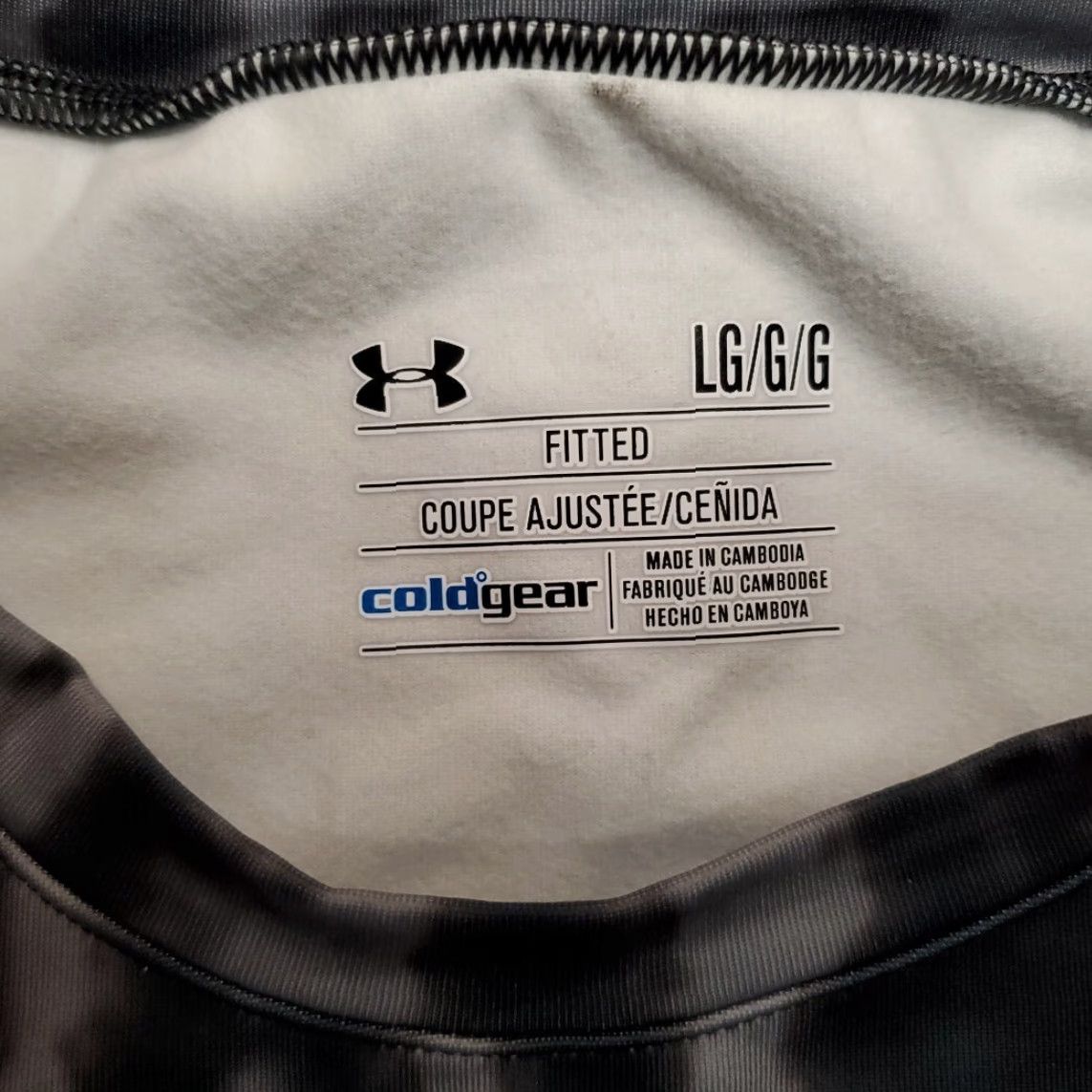 Under Armour VINTAGE Under Armour Pullover Womens L Fitted Gray Tie Dye Coldgear Performance Stretch Size L / US 10 / IT 46 - 4 Thumbnail
