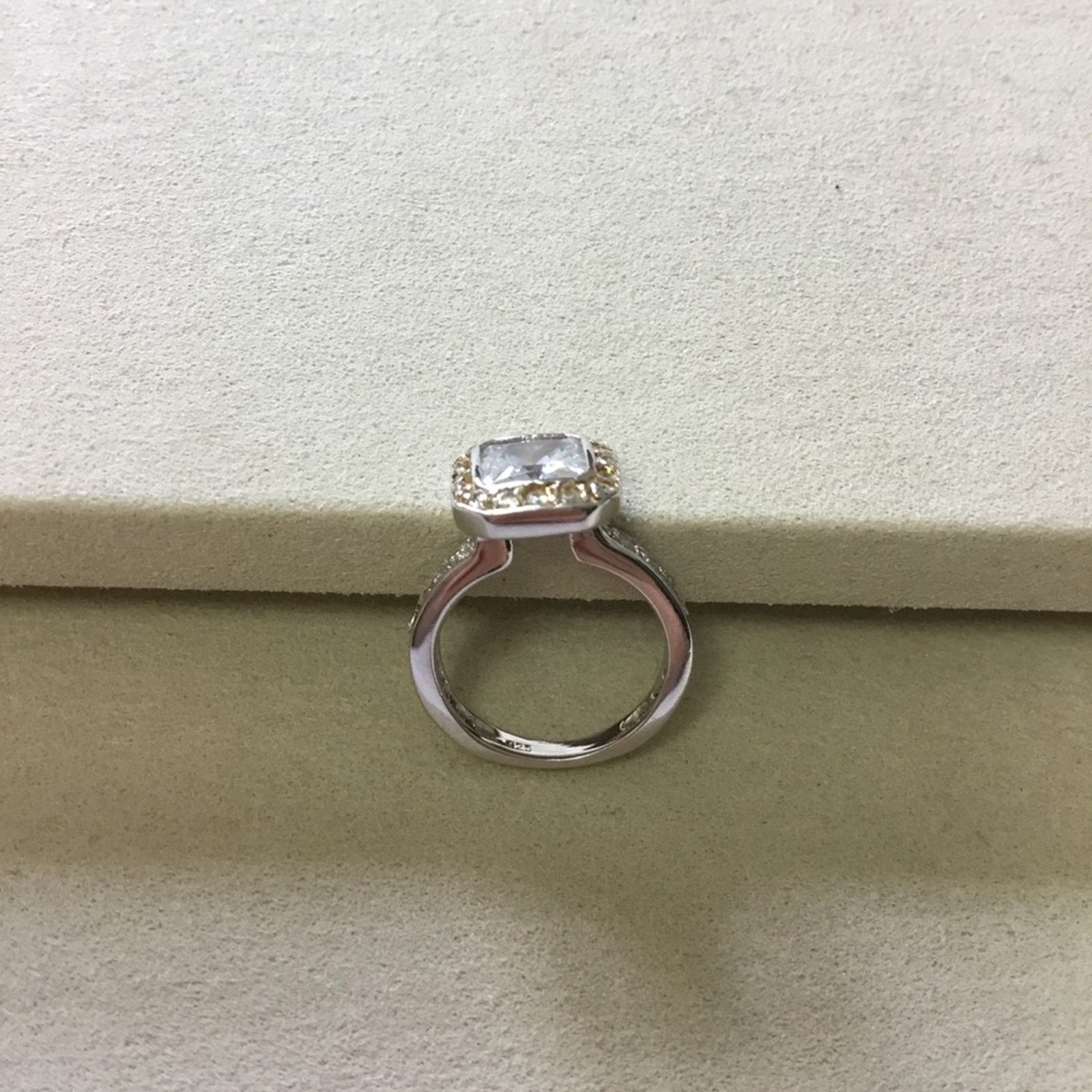 Other Sterling Silver Square Crystal Ring Size ONE SIZE - 7 Thumbnail