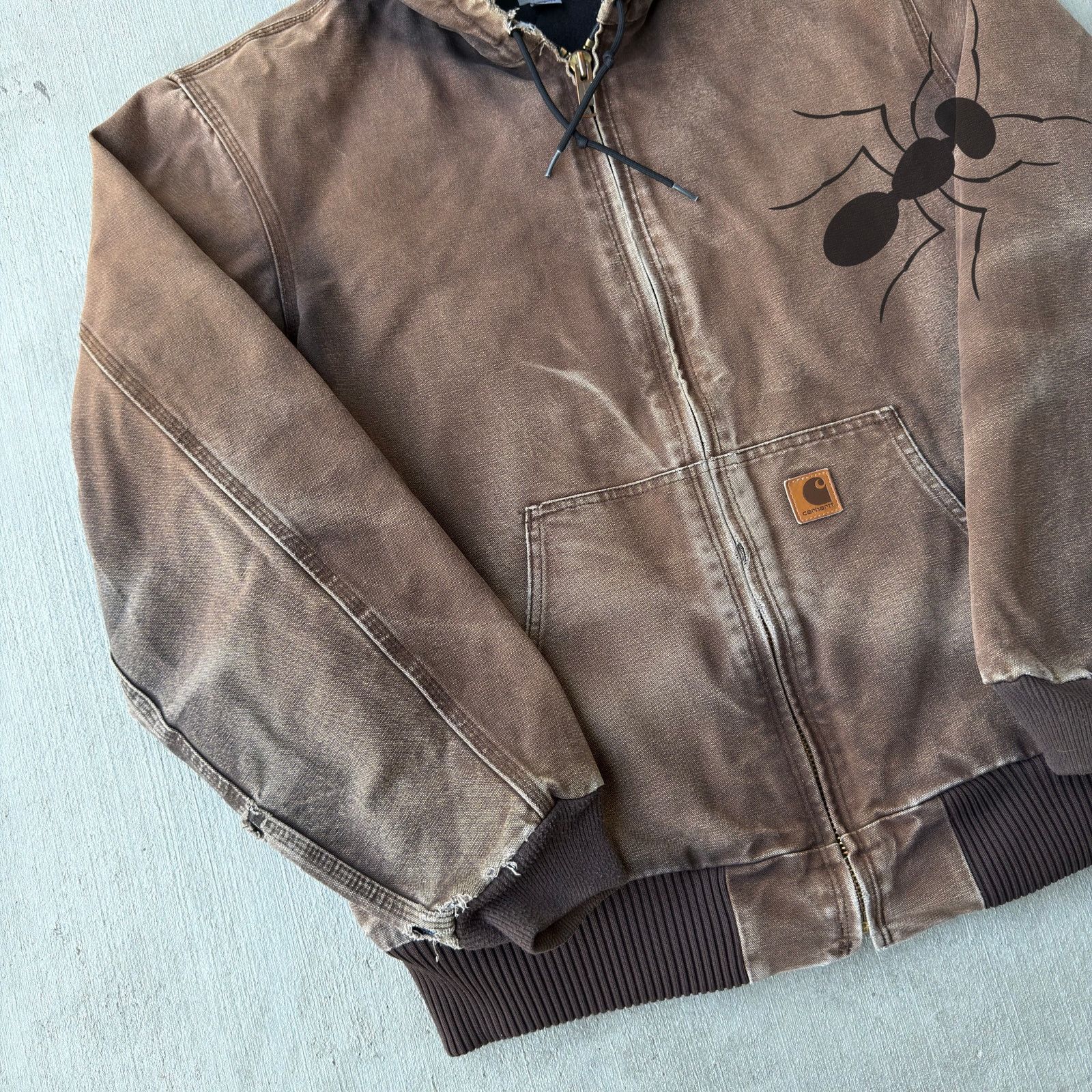 Carhartt × Vintage Carhartt J130 DKB brown hooded work wear jacket Size US L / EU 52-54 / 3 - 2 Thumbnail