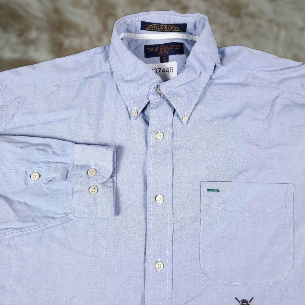 Tommy Hilfiger Tommy Hilfiger Blue Button-Up Shirt Mens Medium Long Sleeve Casual Modern Size US M / EU 48-50 / 2 - 1 Thumbnail